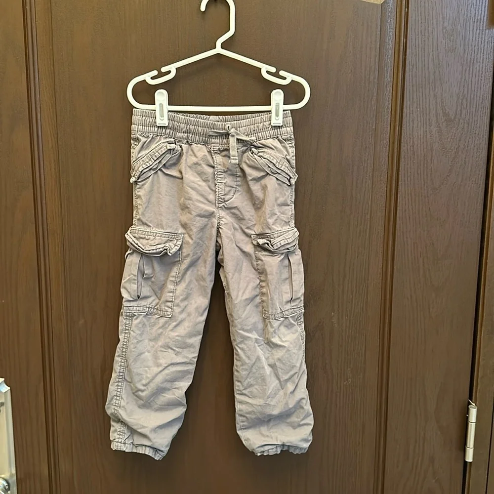 3/$25 GAP Boys Gray Cotton Cargo Pants 4T Thick Cozy Casual Jogger Pants